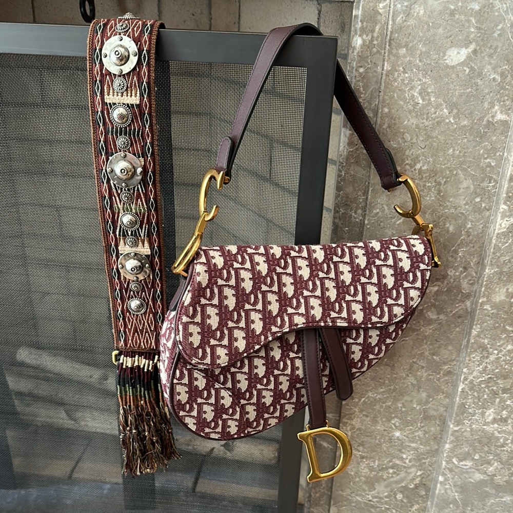 Designer Burgundy Saddle Bag